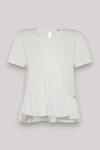 T-SHIRT DONNA IN COTONE PORCELLANA - T32211 39