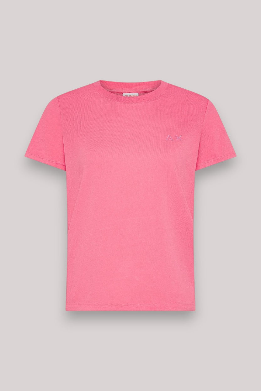 T-SHIRT DONNA IN JERSEY DI COTONE FUXIA - Linassi