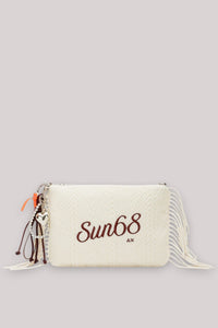 BORSA DONNA POCHETTE FRINGE BIANCO PANNA