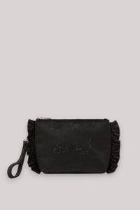BORSA DONNA MINI POUCH ROUCHES CHENILLE NERO
