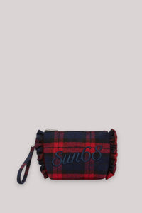 BORSA DONNA MINI POUCH CHECK ROUCHES ROSSO FUOCO