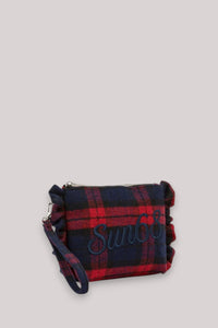 BORSA DONNA MINI POUCH CHECK ROUCHES ROSSO FUOCO