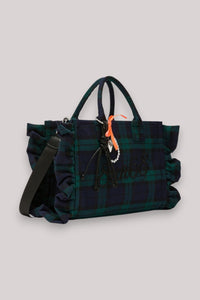 BORSA DONNA CALI MIDI BAG CHECK ROUCHES NAVY BLUE