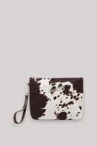 BORSA DONNA MINI POUCHETTE ANIMALIER CACAO/BIANCO