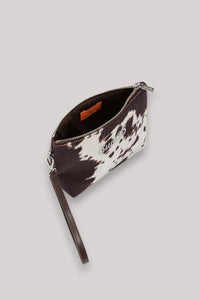 BORSA DONNA MINI POUCHETTE ANIMALIER CACAO/BIANCO