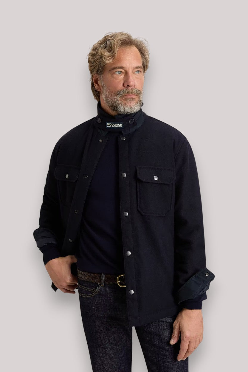 GIUBBINO UOMO BLUE HUNTING - WOOL CHECK ALASKAN SHIRT - Linassi