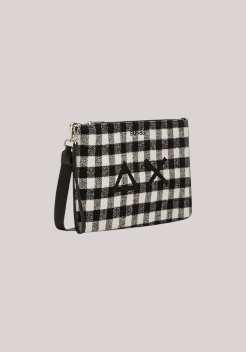 POCHETTE DONNA TARTAN NERO