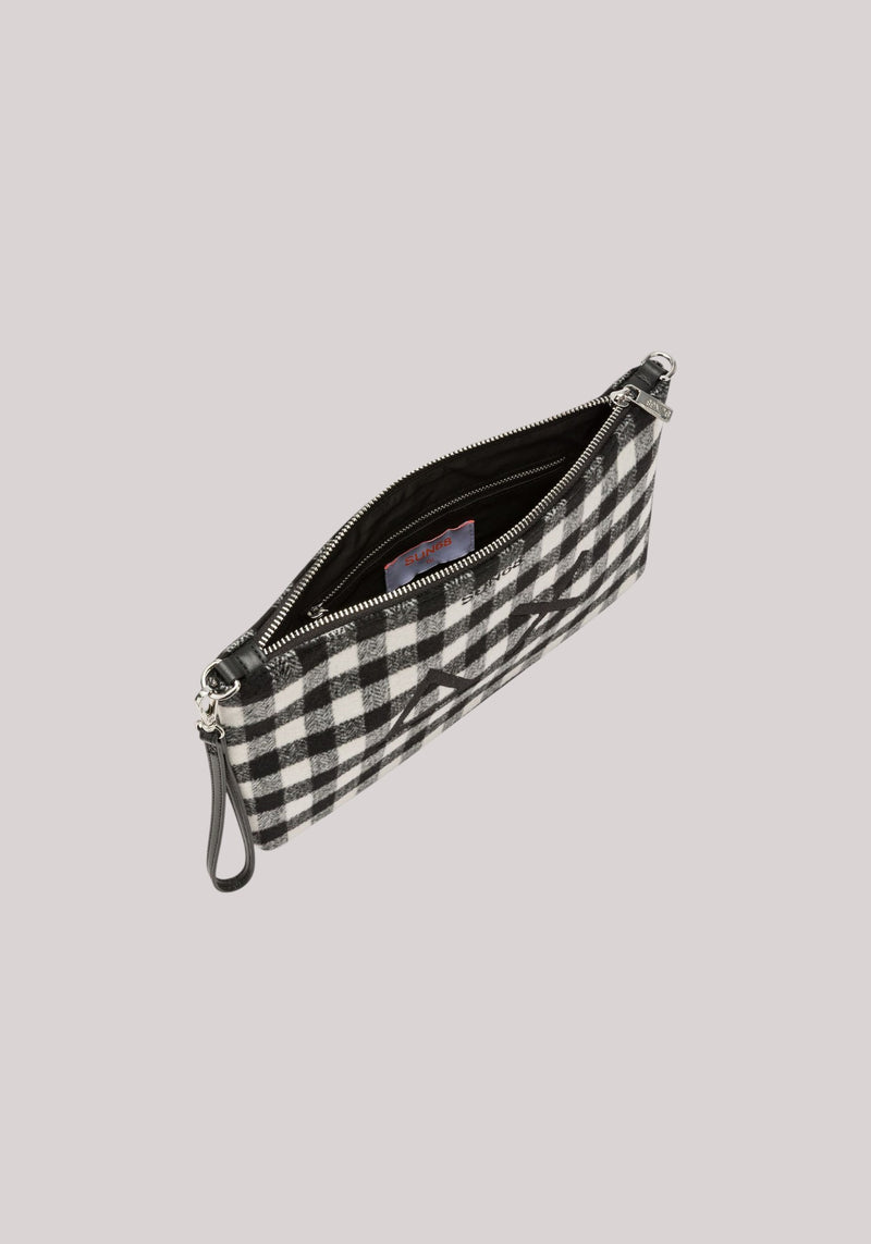 POCHETTE DONNA TARTAN NERO