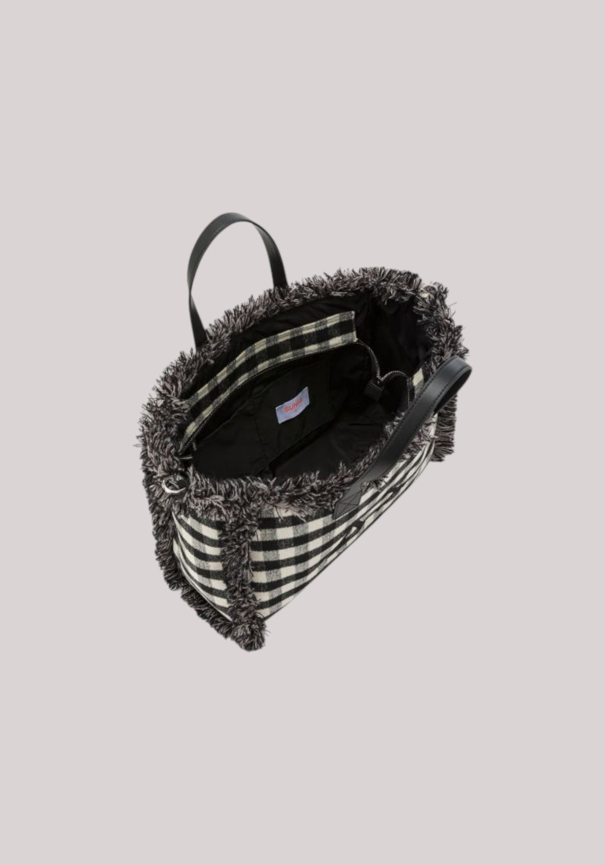 BORSA DONNA CALI MIDI TARTAN NERO