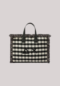 BORSA DONNA CALI MIDI TARTAN NERO