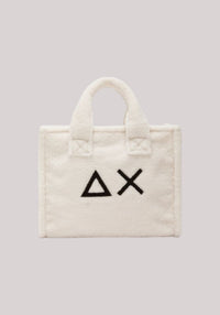 BORSA DONNA MIDI IN TEDDY BIANCO PANNA