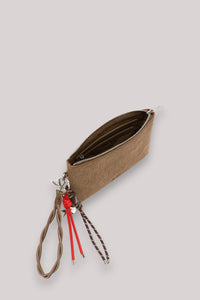 BORSA DONNA POCHETTE CORDUROY BEIGE SCURO