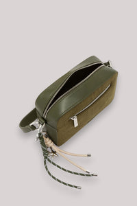 BORSA DONNA CAMERA BAG VELVET CORDUROY MILITARE SCURO