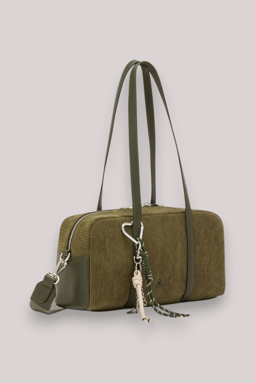 BORSA DONNA CASE BAG CORDUROY MILITARE SCURO