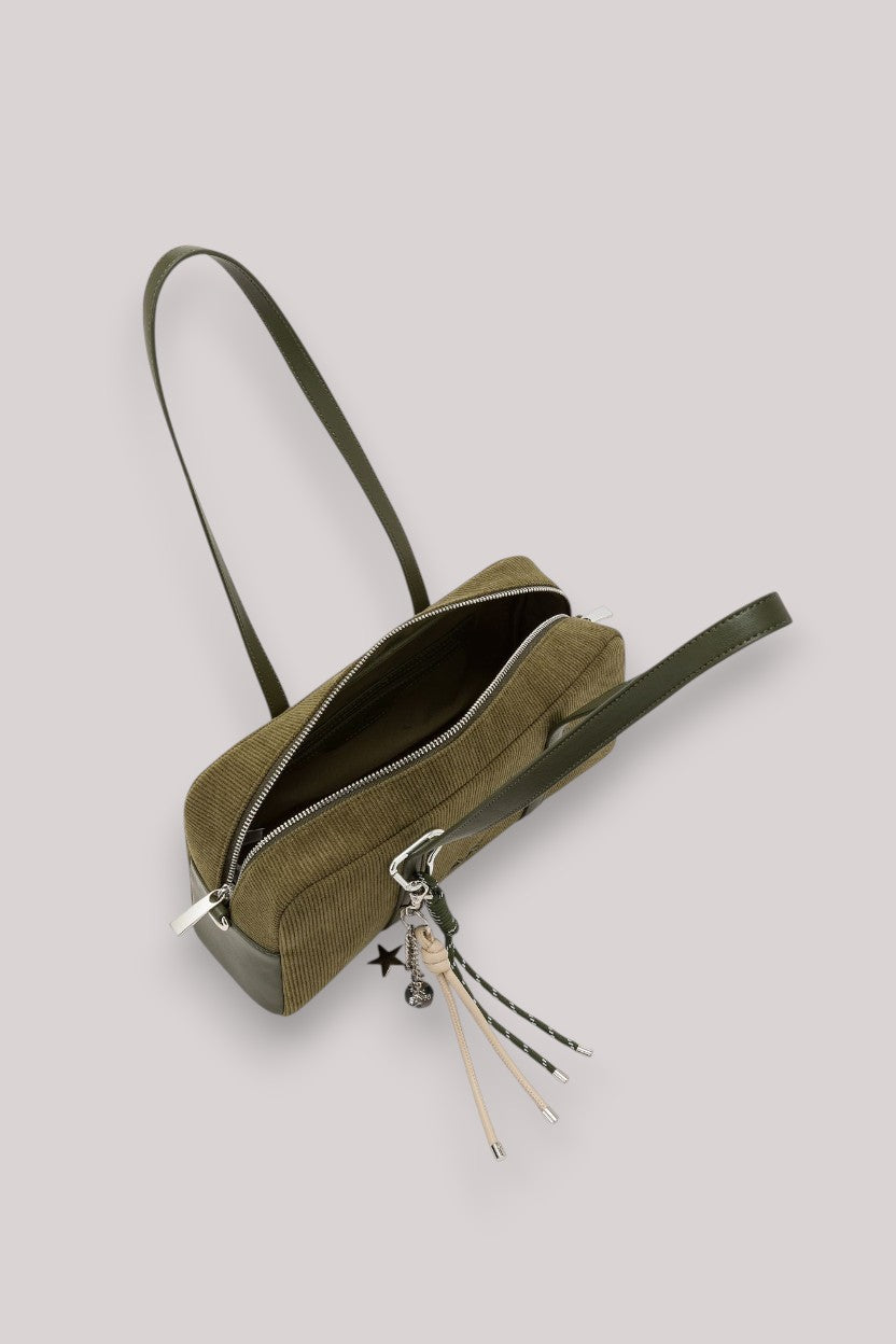 BORSA DONNA CASE BAG CORDUROY MILITARE SCURO