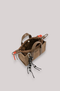 BORSA DONNA MINI BAG VELVET CORDUROY BEIGE SCURO