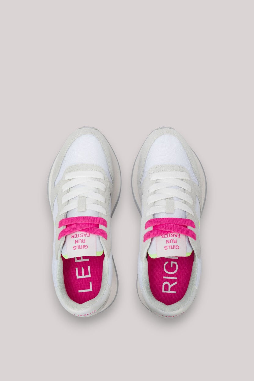 SCARPE DONNA ALLY SOLID BIANCO FUXIA FLUO - Linassi