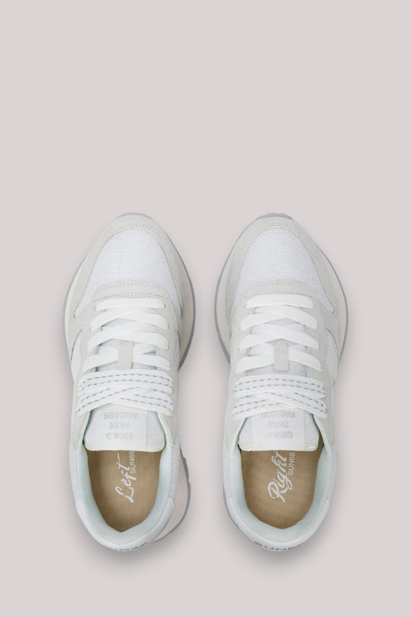 SCARPE DONNA ALLY GLITTER TEXTILE BIANCO - Linassi