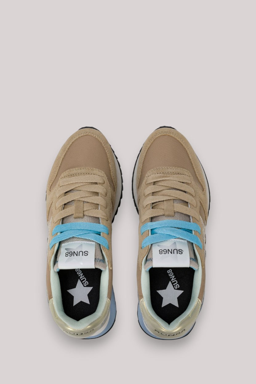 SCARPE DONNA STARGIRL GLITTER LOGO BEIGE - Linassi