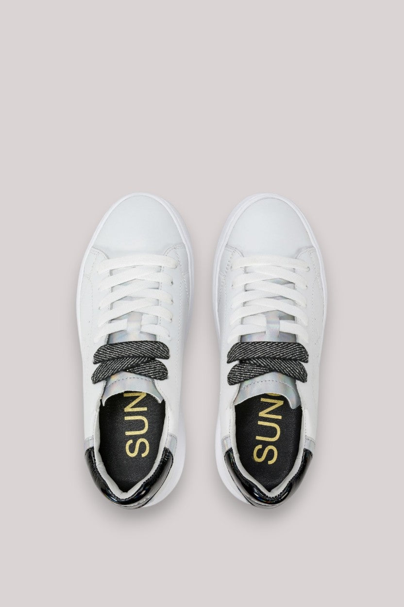 SCARPE DONNA GRACE LEATHER BIANCO/NERO - Linassi