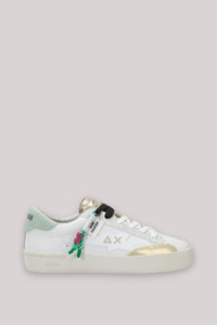 SCARPE DONNA KATY LEATHER BIANCO/VERDE ACQUAMA - Linassi