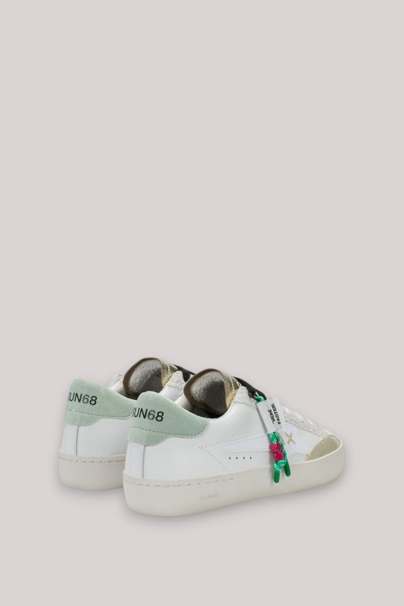 SCARPE DONNA KATY LEATHER BIANCO/VERDE ACQUAMA - Linassi