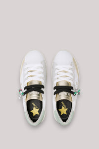 SCARPE DONNA KATY LEATHER BIANCO/VERDE ACQUAMA - Linassi