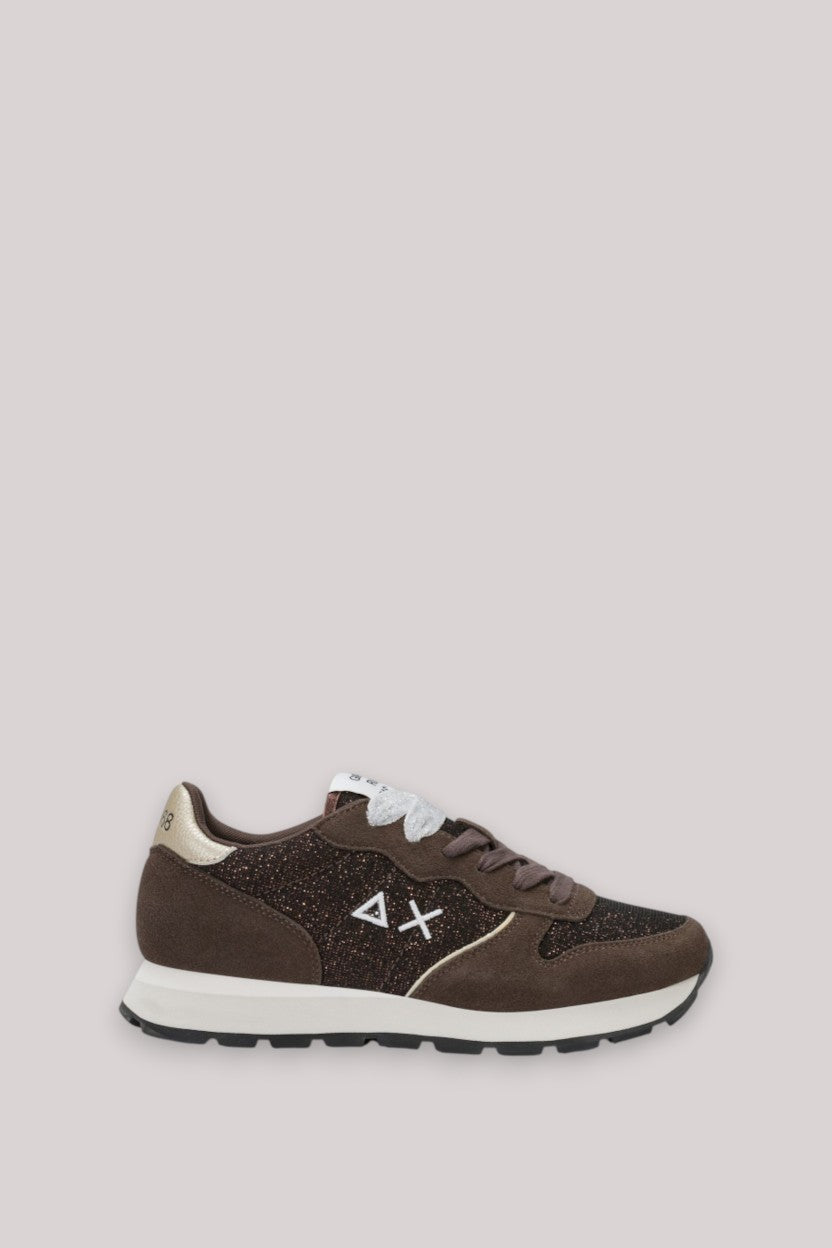 SCARPE DONNA ALLY GLITTER TEXTILE MARRONE