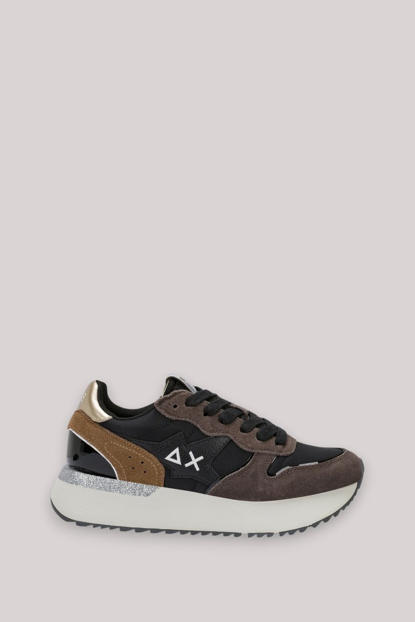 SCARPE DONNA BIG STARGIRL MIX MATERIALS NERO