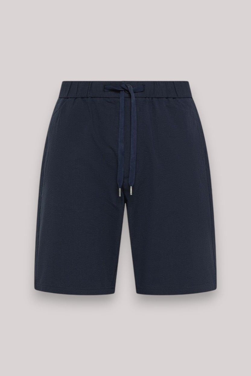 BERMUDA UOMO SEERSUCKER NAVY BLUE - Linassi