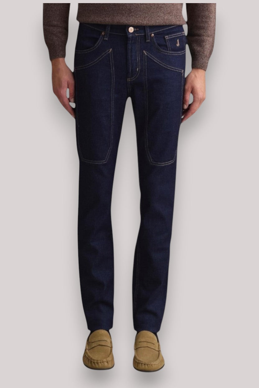 JEANS UOMO CON TOPPA BLU WASHED - Linassi
