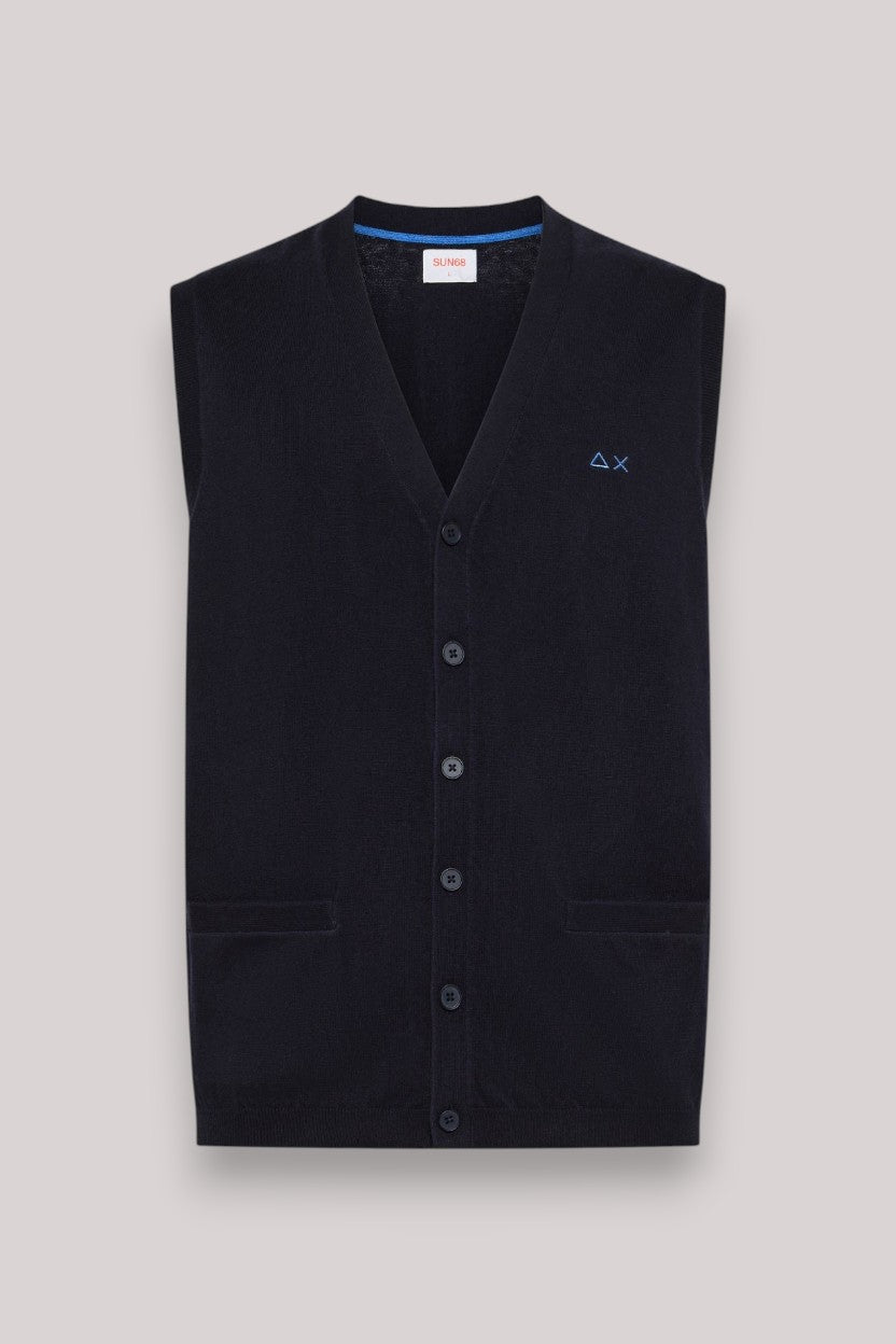 MAGLIA UOMO VEST BASIC NO SLV NAVY BLUE - Linassi