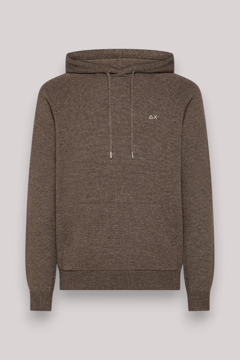 MAGLIA UOMO HOODIE SWEATER WARM WOOL TORTORA