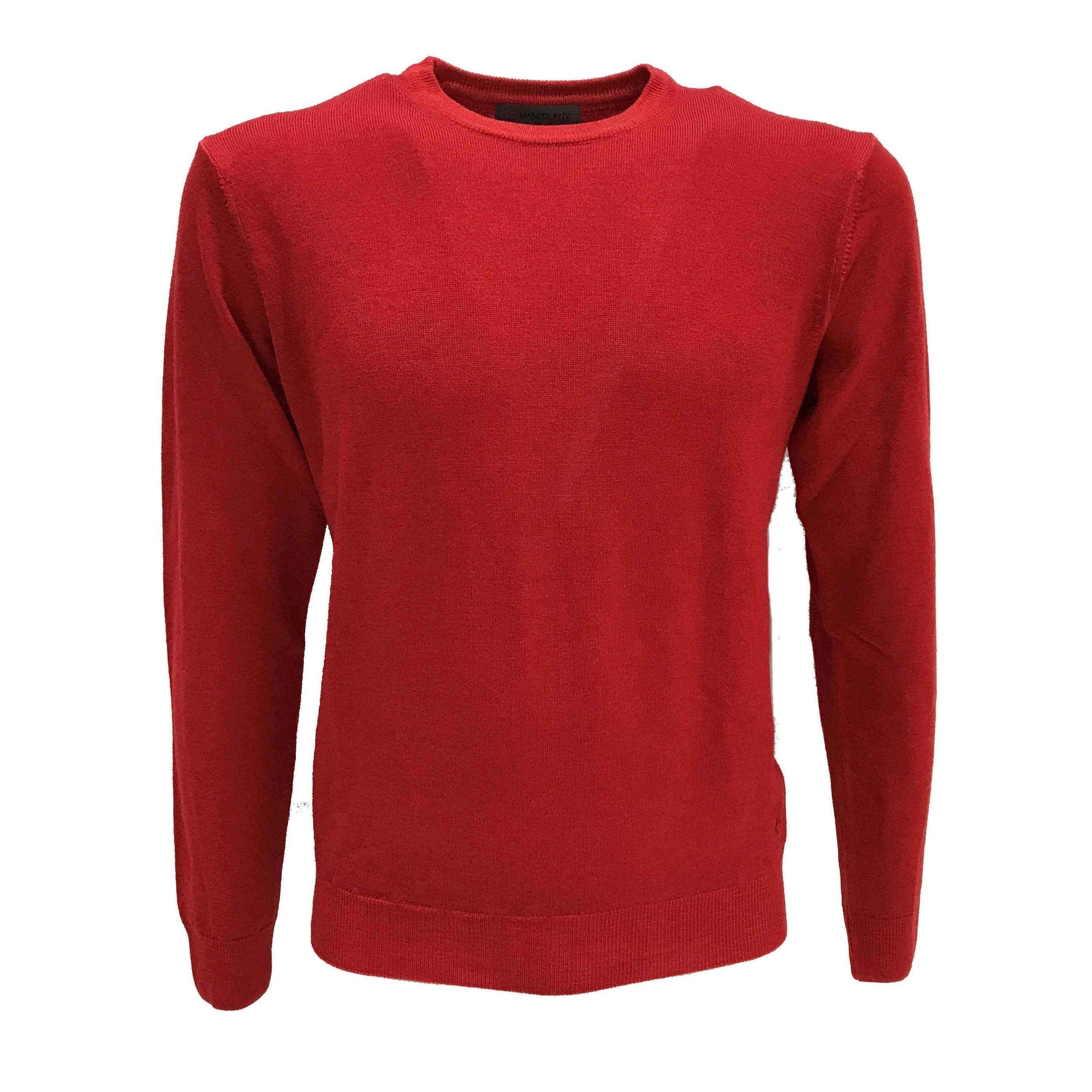 MAGLIA UOMO SLIM FIT IN LANA MERINO  ROSSO - 2532M509  183842 - Linassi