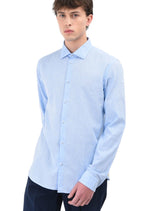 CAMICIA UOMO IN MISTO LINO AZZURRO - 3432E602L 233396 82 - Linassi