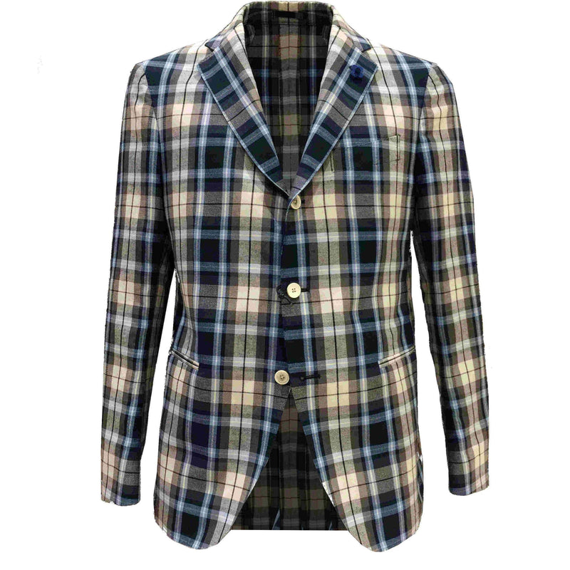 GIACCA UOMO SLIM FIT IN MISTO LINO - BLU  32530AE - Linassi