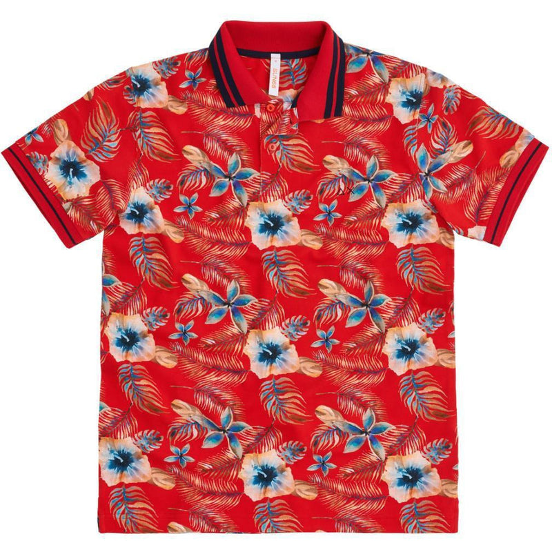 POLO UOMO ROSSO FUOCO - BIG PRINT EL. A30122 - Linassi