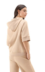 FELPA DONNA IN COTONE FEATHER BEIGE -  CFWWSW0113FRUT3024 8925 - Linassi