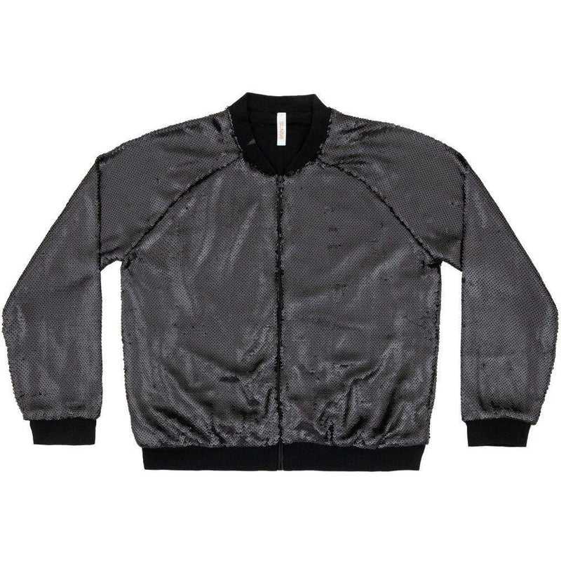 FELPA DONNA CON ZIP   NERO - JACKET FULL PAILETTE  F29215 - Linassi