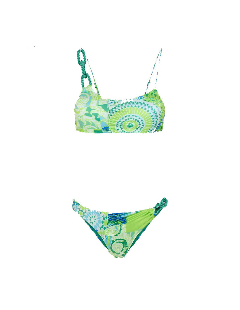 BIKINI DONNA TOP E SLIP BRASILIANO FISSO VERDE - FK23-0031X1 - Linassi