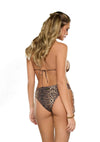 BIKINI DONNA TRIANGOLO E SLIP FISSO SPOTTED MARRONE - FK23-0730X1 - Linassi
