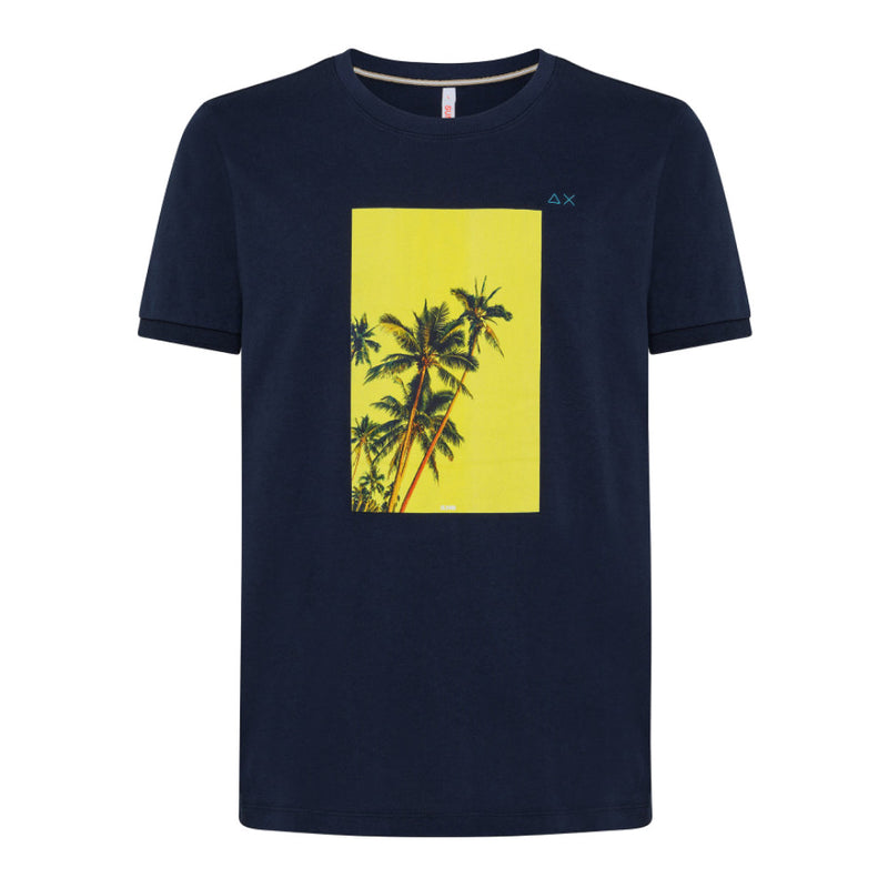 T-SHIRT UOMO CON STAMPA BLUE NAVY - T32110 07 - Linassi