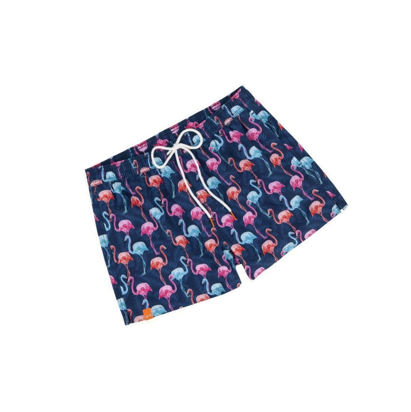 SHORT UOMO NAVY BLUE ARANCIO - SWIM PANT BIG PRINT H19116 - Linassi