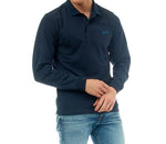POLO UOMO MANICA LUNGA NAVY BLUE - SMALL STRIPE COLLAR A32112 07 - Linassi